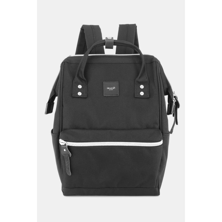 Himawari Water Resistant Canvas Backpack Bag with Side Pockets Black / One Size Apparel and Accessories