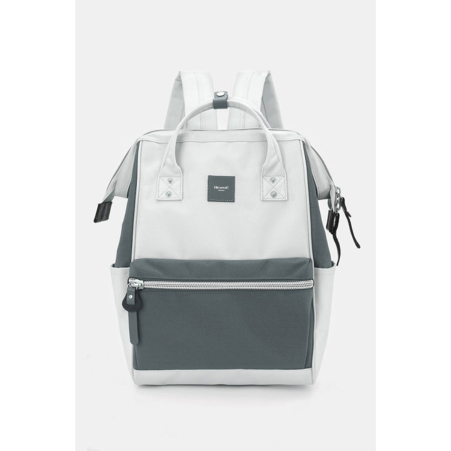 Himawari Water Resistant Canvas Backpack Bag with Side Pockets Dk Grey/Grey / One Size Apparel and Accessories