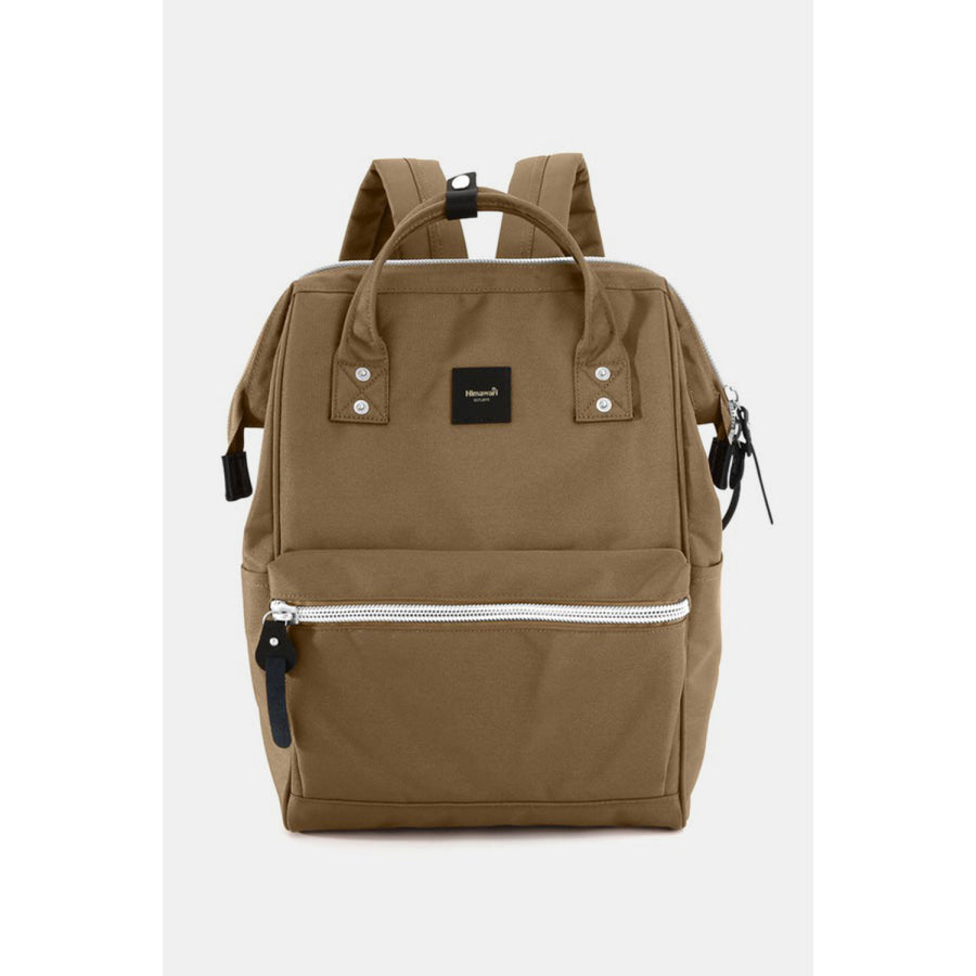 Himawari Water Resistant Canvas Backpack Bag with Side Pockets Khaki / One Size Apparel and Accessories