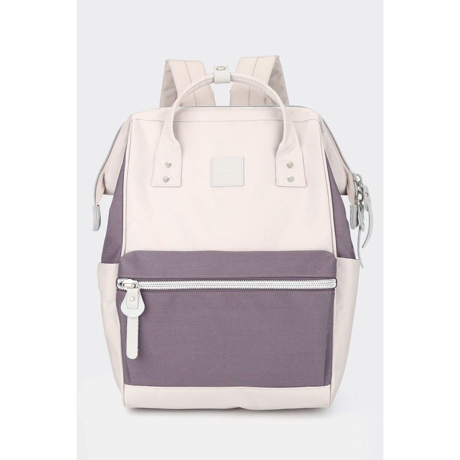 Himawari Water Resistant Canvas Backpack Bag with Side Pockets Pink/Mauve / One Size Apparel and Accessories