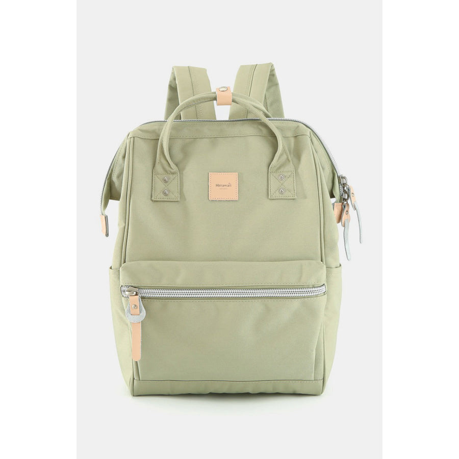 Himawari Water Resistant Canvas Backpack Bag with Side Pockets Pistachio / One Size Apparel and Accessories