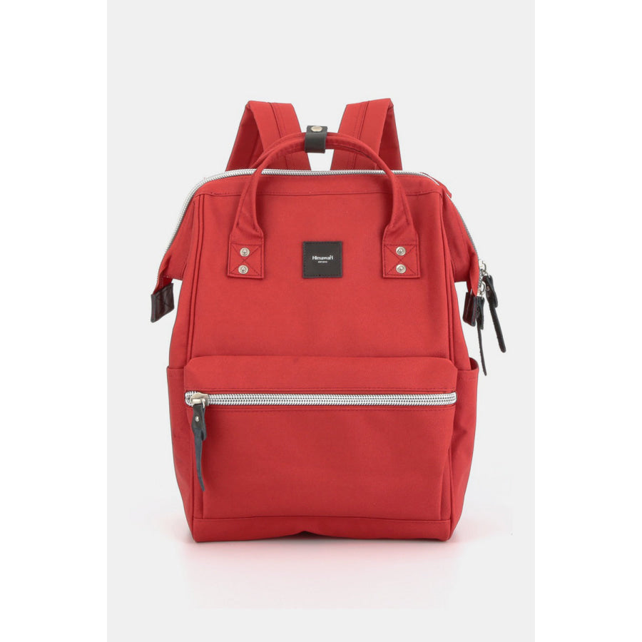 Himawari Water Resistant Canvas Backpack Bag with Side Pockets Red / One Size Apparel and Accessories