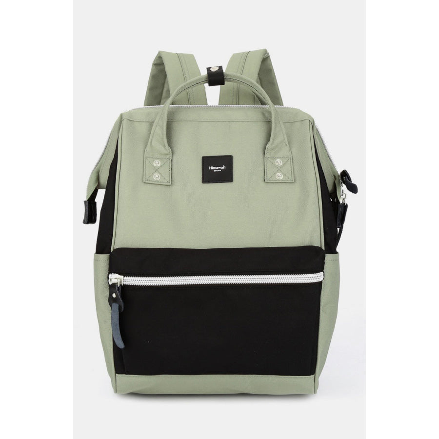 Himawari Water Resistant Canvas Backpack Bag with Side Pockets Sage/Black / One Size Apparel and Accessories