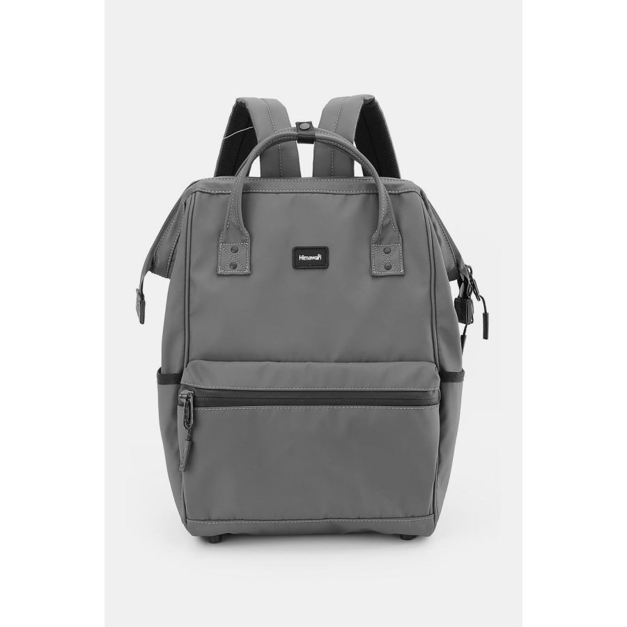 Himawari Waterproof Backpack Bag with External USB Port Dark Gray / One Size Apparel and Accessories