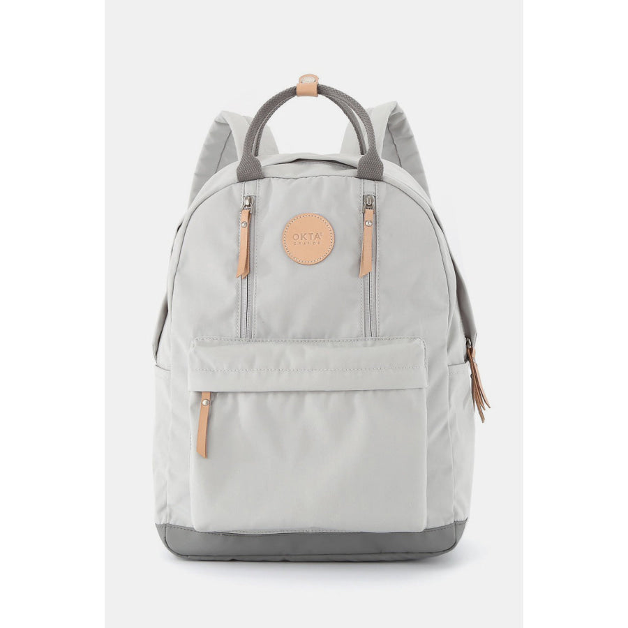 Himawari Waterproof Backpack Bag with Multilayer Pockets Light Gray / One Size Apparel and Accessories