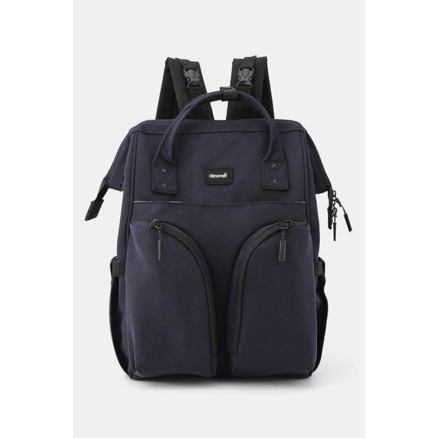 Himawari Waterproof Backpack Bag with Multilayer Pockets Navy / One Size Apparel and Accessories