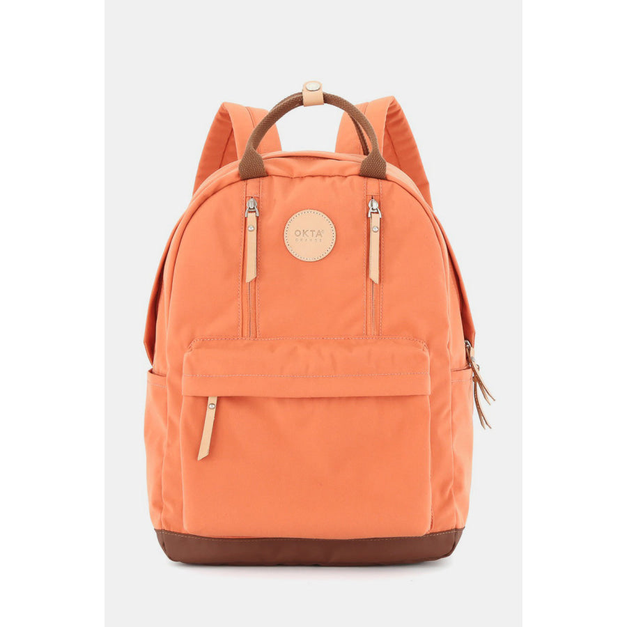 Himawari Waterproof Backpack Bag with Multilayer Pockets Orange / One Size Apparel and Accessories