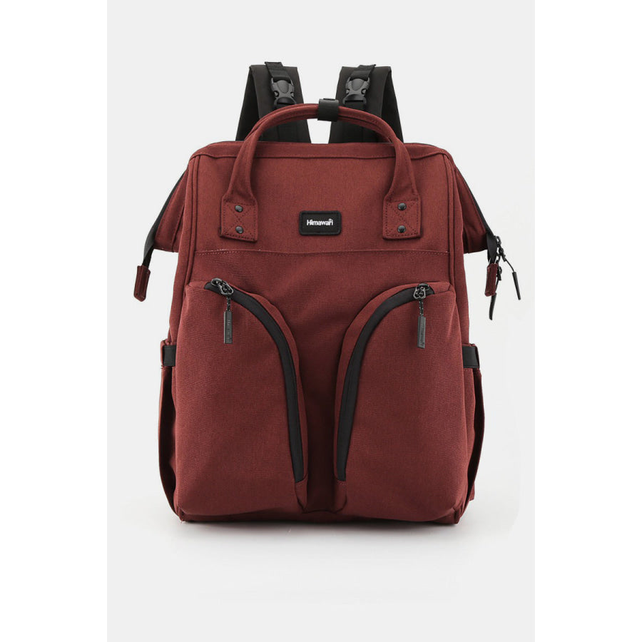 Himawari Waterproof Backpack Bag with Multilayer Pockets Red / One Size Apparel and Accessories