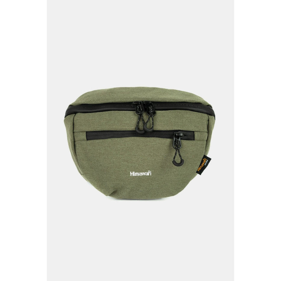 Himawari Waterproof Canvas Adjustable Strap Sling Bag Green / One Size Apparel and Accessories