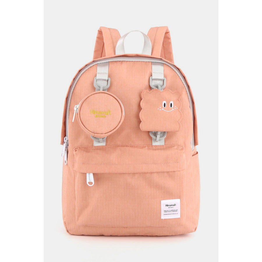 Himawari Waterproof Canvas Backpack Bag with Removable Coin Purse Apricot Pink / One Size Apparel and Accessories