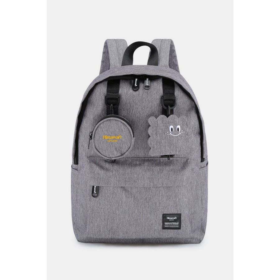 Himawari Waterproof Canvas Backpack Bag with Removable Coin Purse Gray / One Size Apparel and Accessories