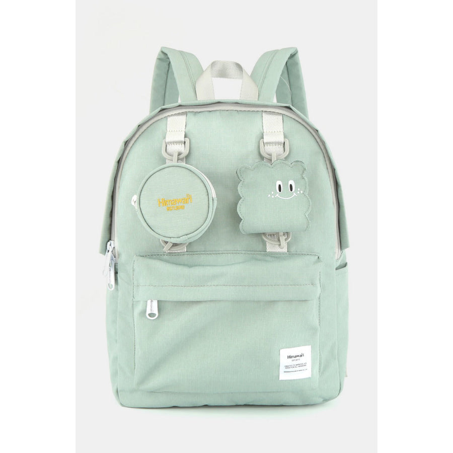 Himawari Waterproof Canvas Backpack Bag with Removable Coin Purse Mint / One Size Apparel and Accessories