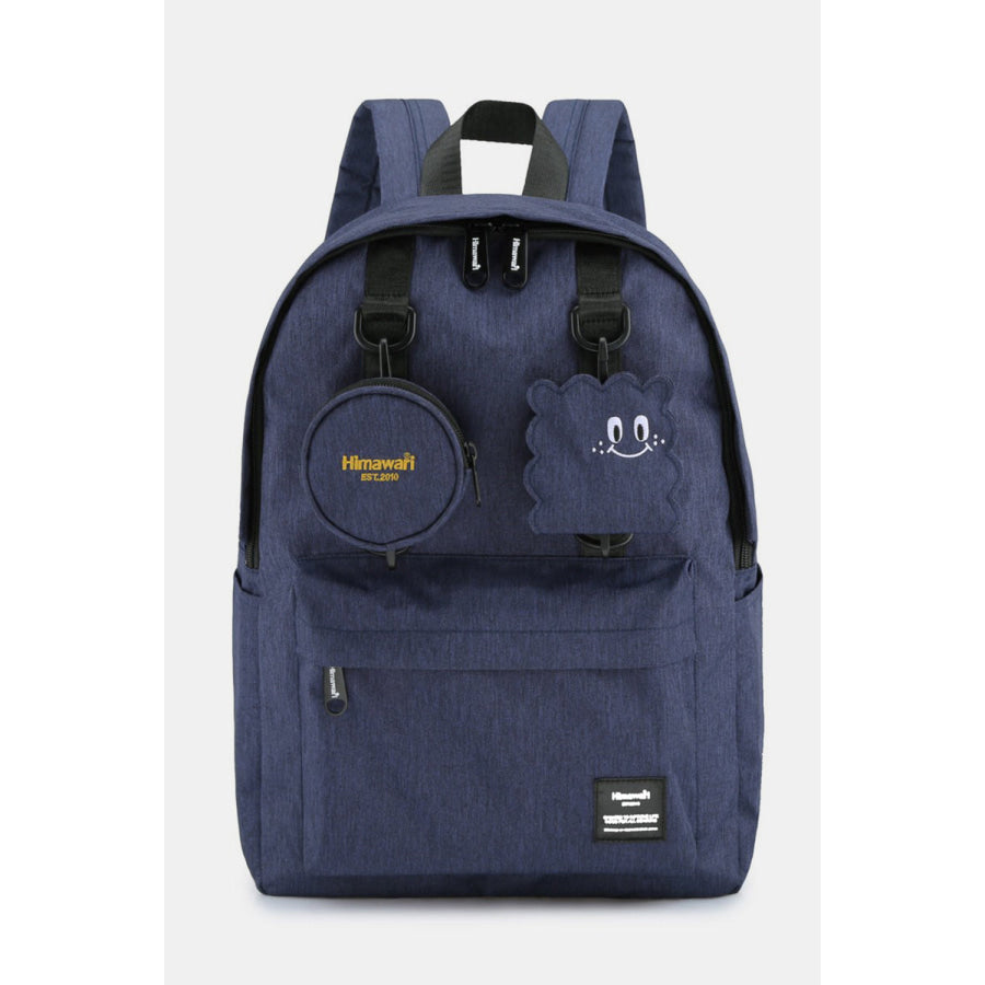 Himawari Waterproof Canvas Backpack Bag with Removable Coin Purse Navy / One Size Apparel and Accessories