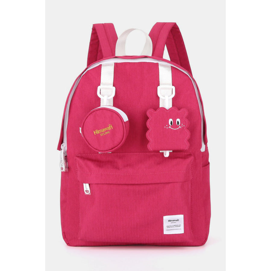 Himawari Waterproof Canvas Backpack Bag with Removable Coin Purse Pink / One Size Apparel and Accessories