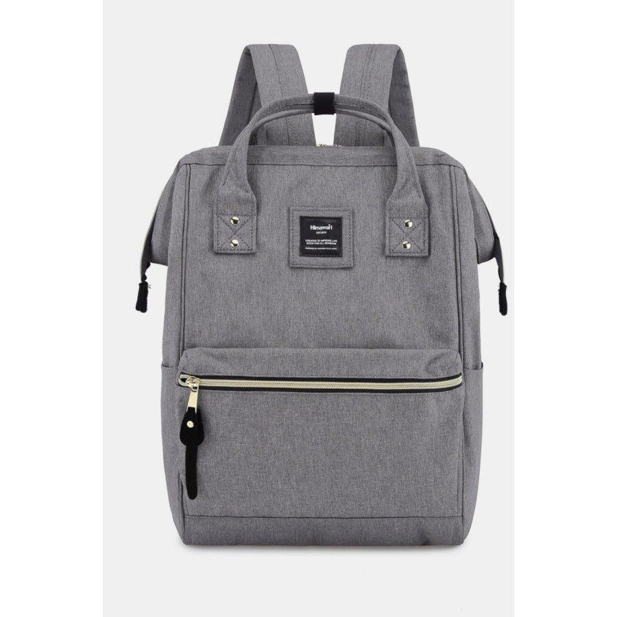 Himawari Waterproof Canvas Backpack Bag with Side Pockets Dark Gray / One Size Apparel and Accessories