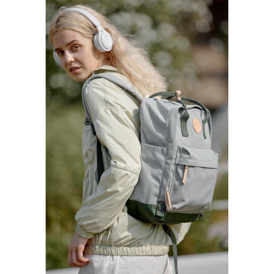 Himawari Waterproof Canvas Backpack Bag with Side Pockets Gray / One Size Apparel and Accessories