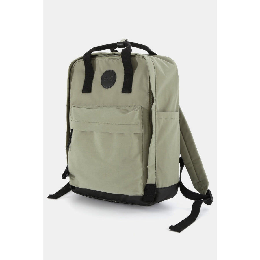 Himawari Waterproof Canvas Backpack Bag with Side Pockets Green / One Size Apparel and Accessories