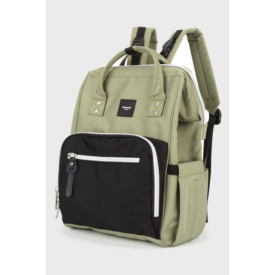 Himawari Waterproof Canvas Backpack Bag with Side Pockets Green / One Size Apparel and Accessories