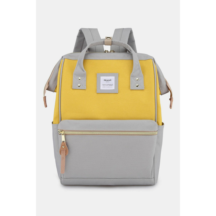 Himawari Waterproof Canvas Backpack Bag with Side Pockets Lemon/Grey / One Size Apparel and Accessories