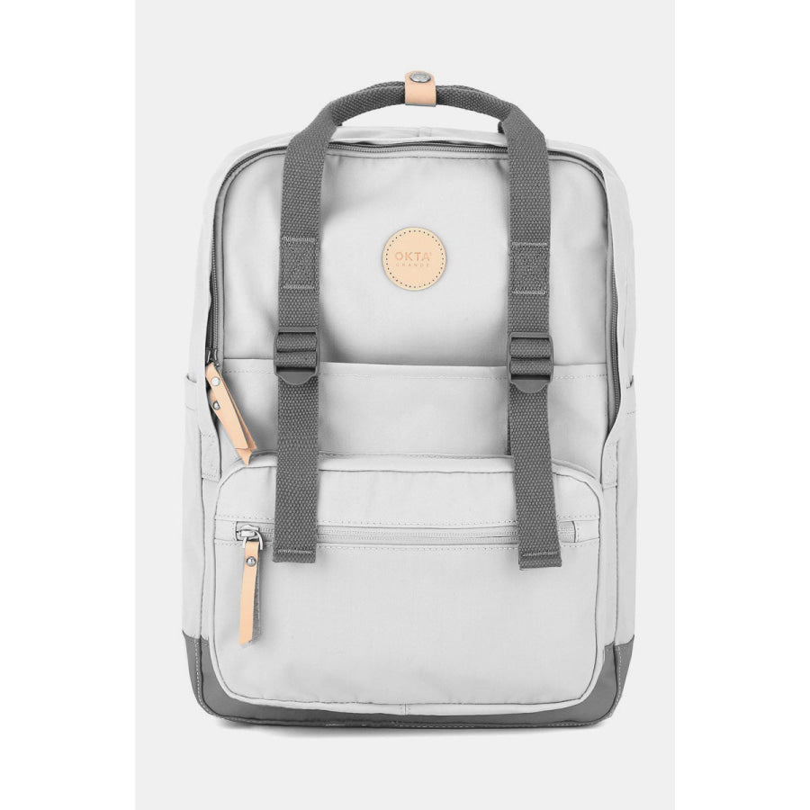 Himawari Waterproof Canvas Backpack Bag with Side Pockets Light Gray / One Size Apparel and Accessories