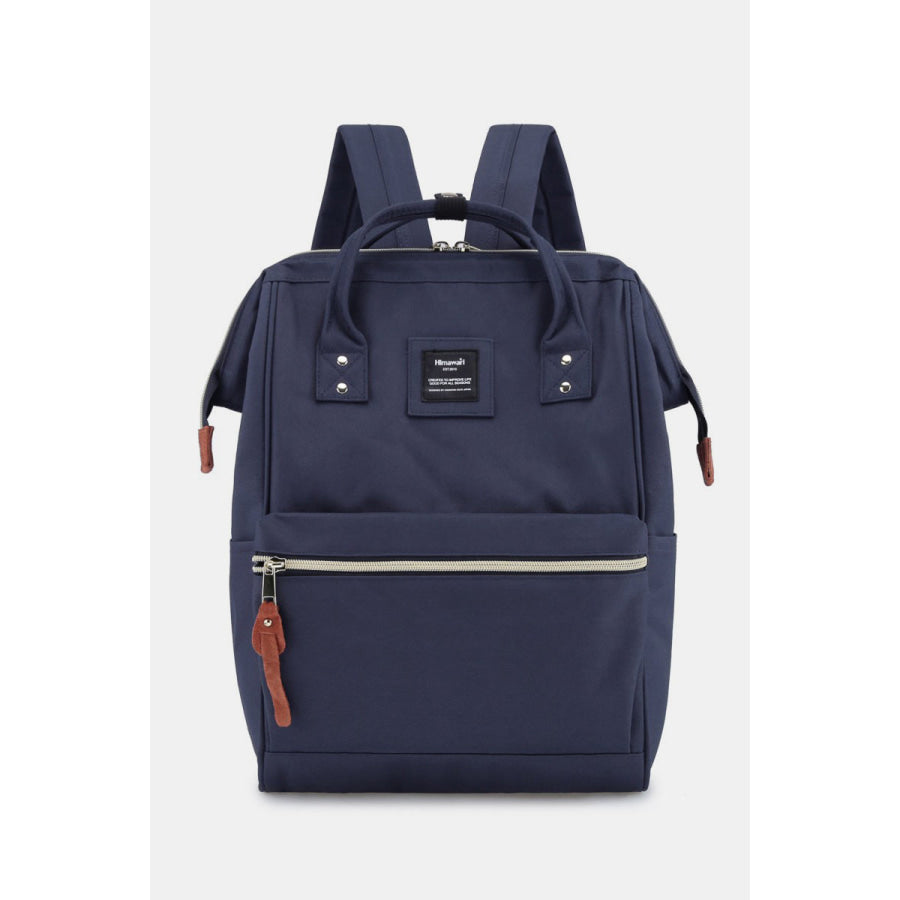 Himawari Waterproof Canvas Backpack Bag with Side Pockets Navy / One Size Apparel and Accessories