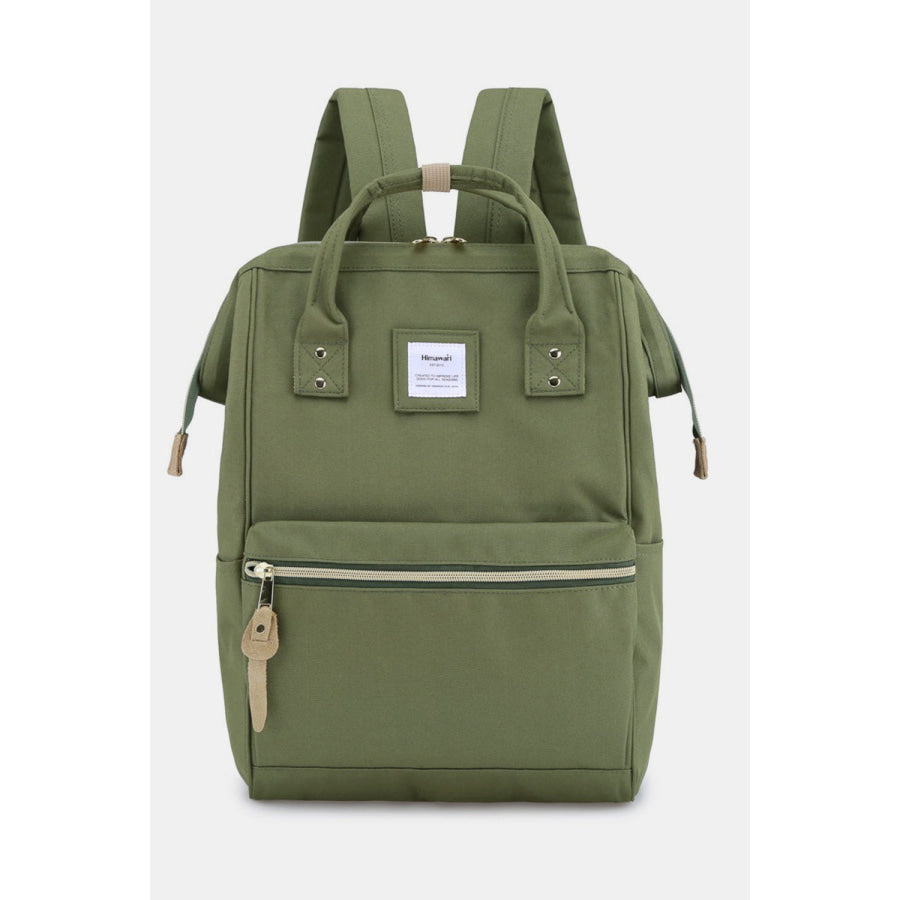 Himawari Waterproof Canvas Backpack Bag with Side Pockets Olive / One Size Apparel and Accessories