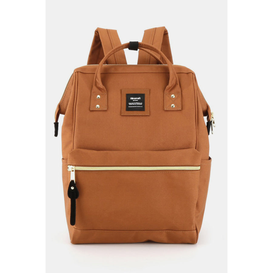 Himawari Waterproof Canvas Backpack Bag with Side Pockets Rust / One Size Apparel and Accessories