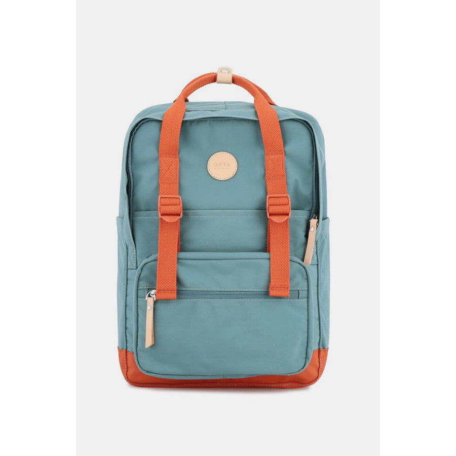 Himawari Waterproof Canvas Backpack Bag with Side Pockets Teal / One Size Apparel and Accessories