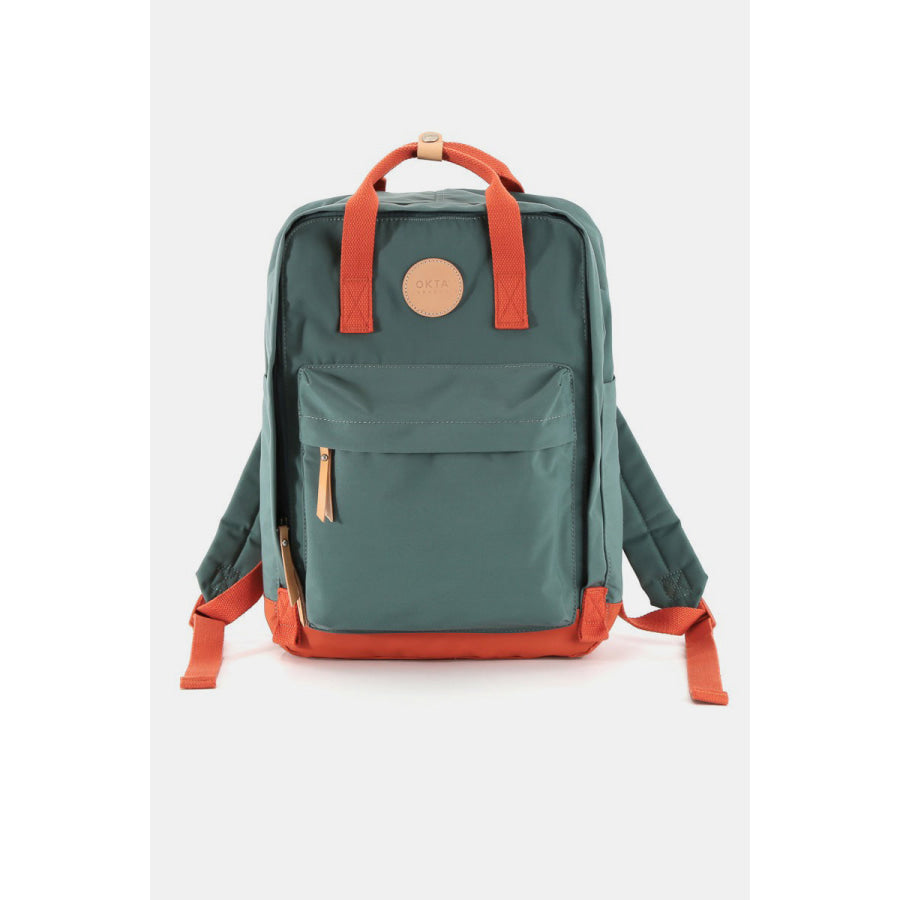 Himawari Waterproof Canvas Backpack Bag with Side Pockets Teal / One Size Apparel and Accessories