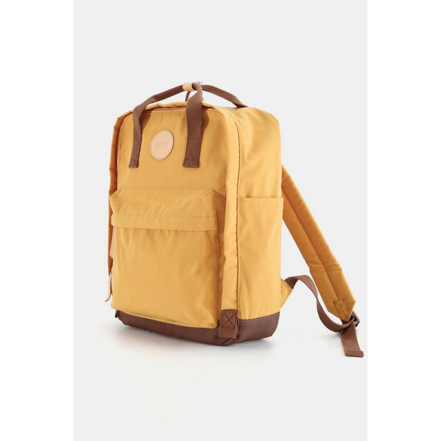 Himawari Waterproof Canvas Backpack Bag with Side Pockets Yellow / One Size Apparel and Accessories