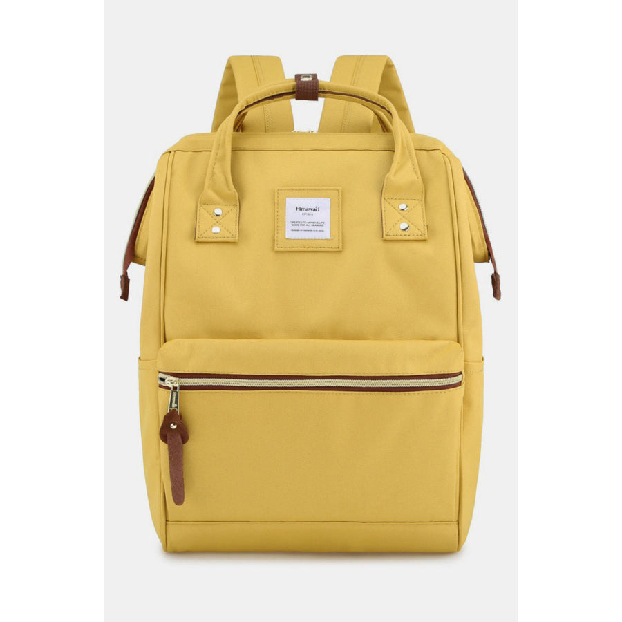 Himawari Waterproof Canvas Backpack Bag with Side Pockets Yellow / One Size Apparel and Accessories