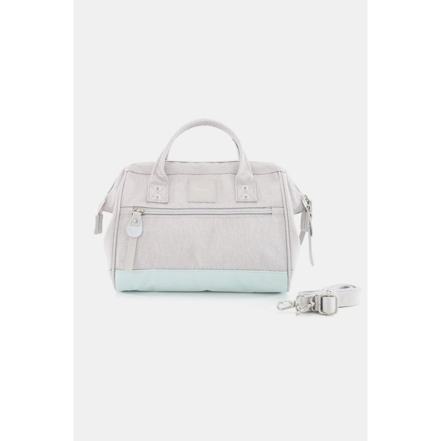 Himawari Waterproof Canvas Removable Strap Handbag Grey/Blue / One Size Apparel and Accessories