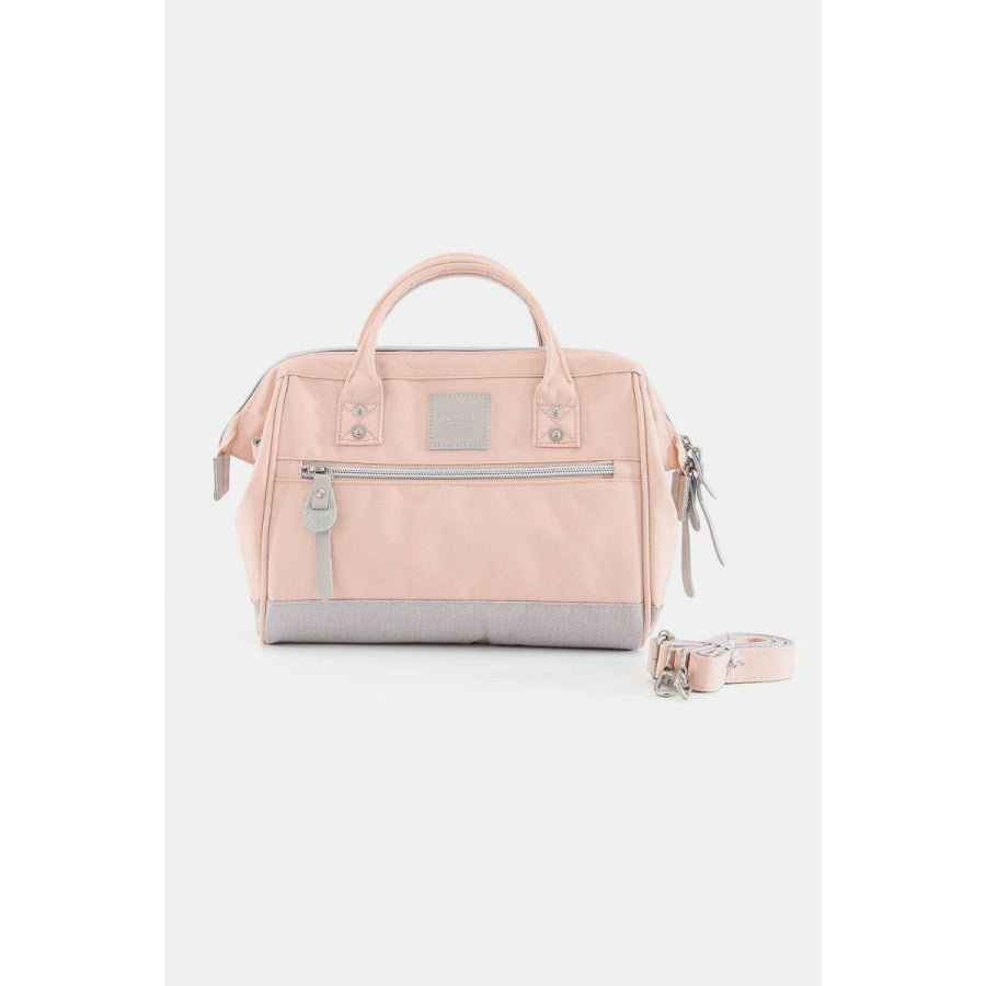 Himawari Waterproof Canvas Removable Strap Handbag Pink/Grey / One Size Apparel and Accessories