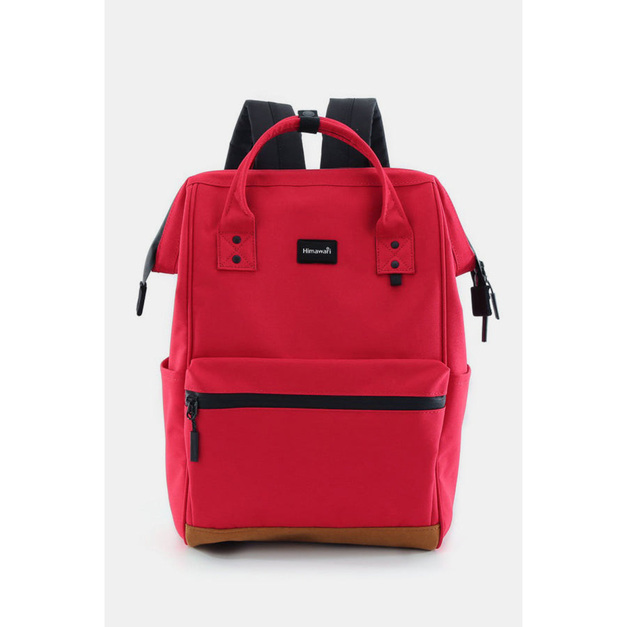 Himawari Waterproof Canvas Travel Backpack Bag with USB Port Red / One Size Apparel and Accessories