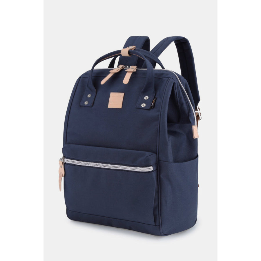 Himawari Waterproof Design Arcuate Shoulder Strap Backpack Bag with Handles Navy / One Size Apparel and Accessories