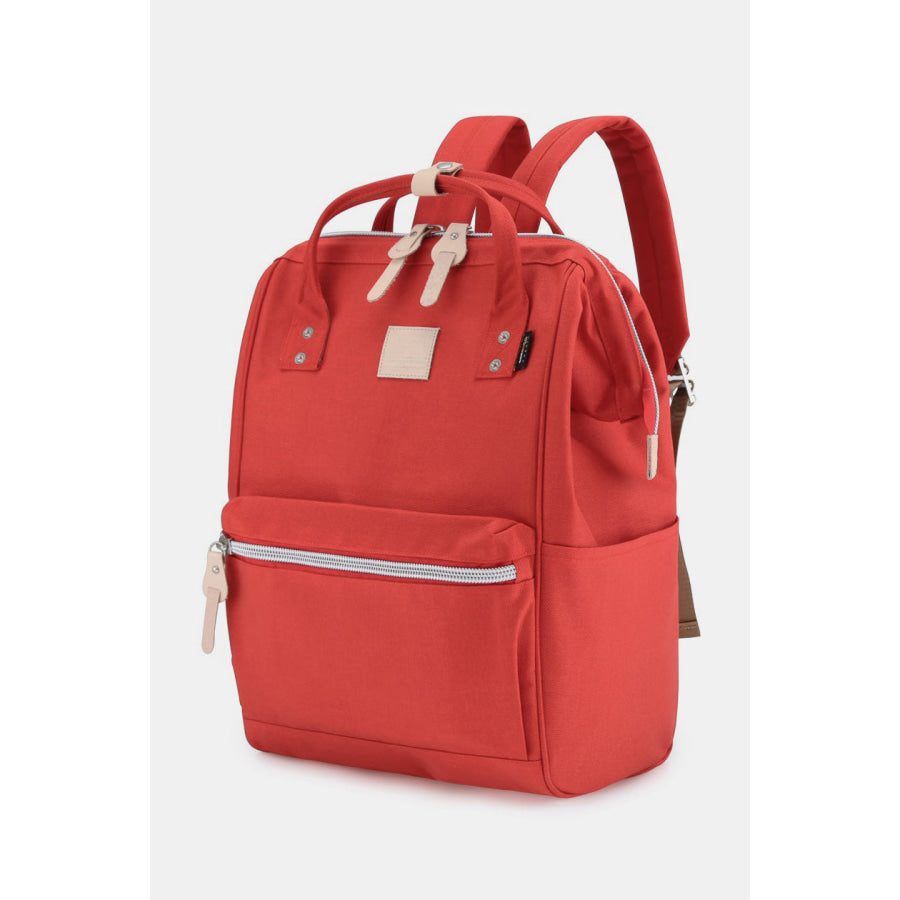 Himawari Waterproof Design Arcuate Shoulder Strap Backpack Bag with Handles Red / One Size Apparel and Accessories