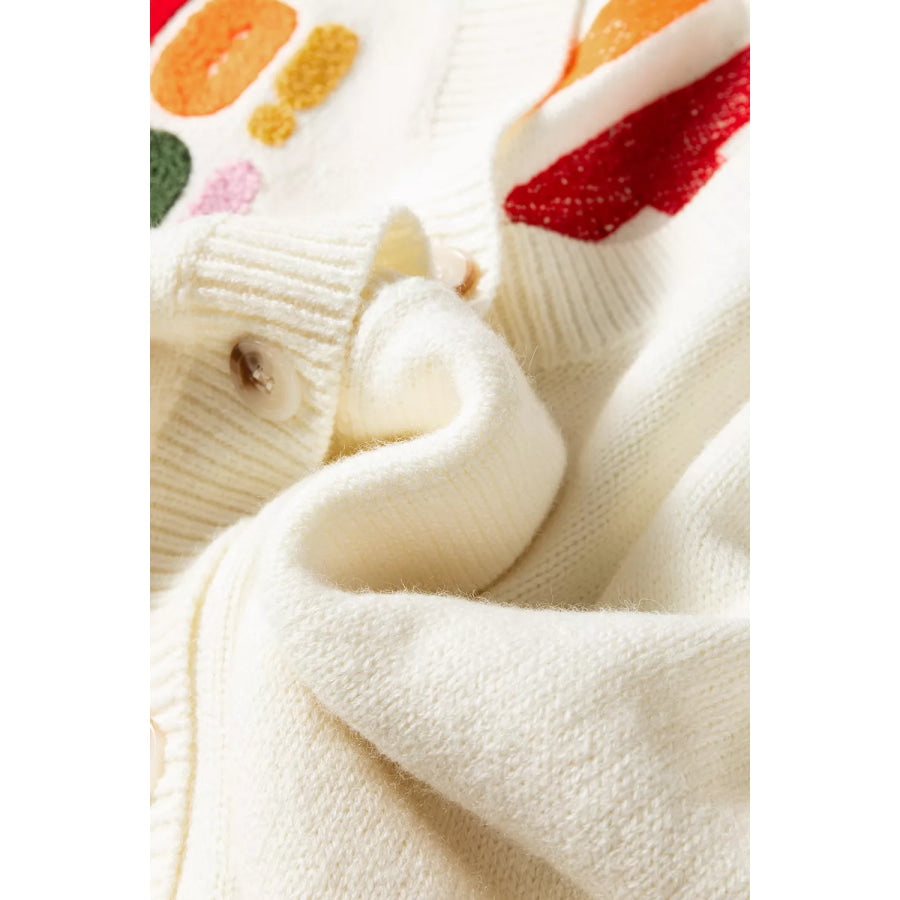 ’HO HO HO’ Button Up Knit Cardigan Apparel and Accessories