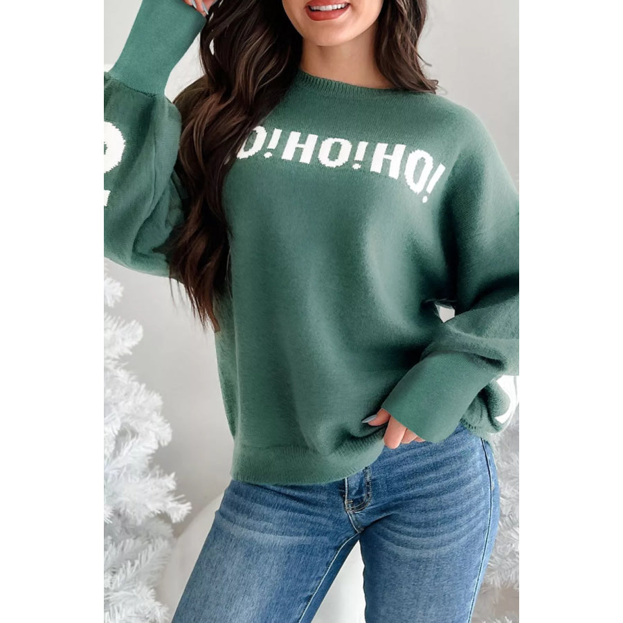 ’HO! HO! HO!’ Graphic Long Sleeve Sweater Apparel and Accessories