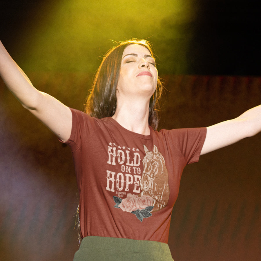 Hold On To Hope Graphic Tee S / Rust T-shirt