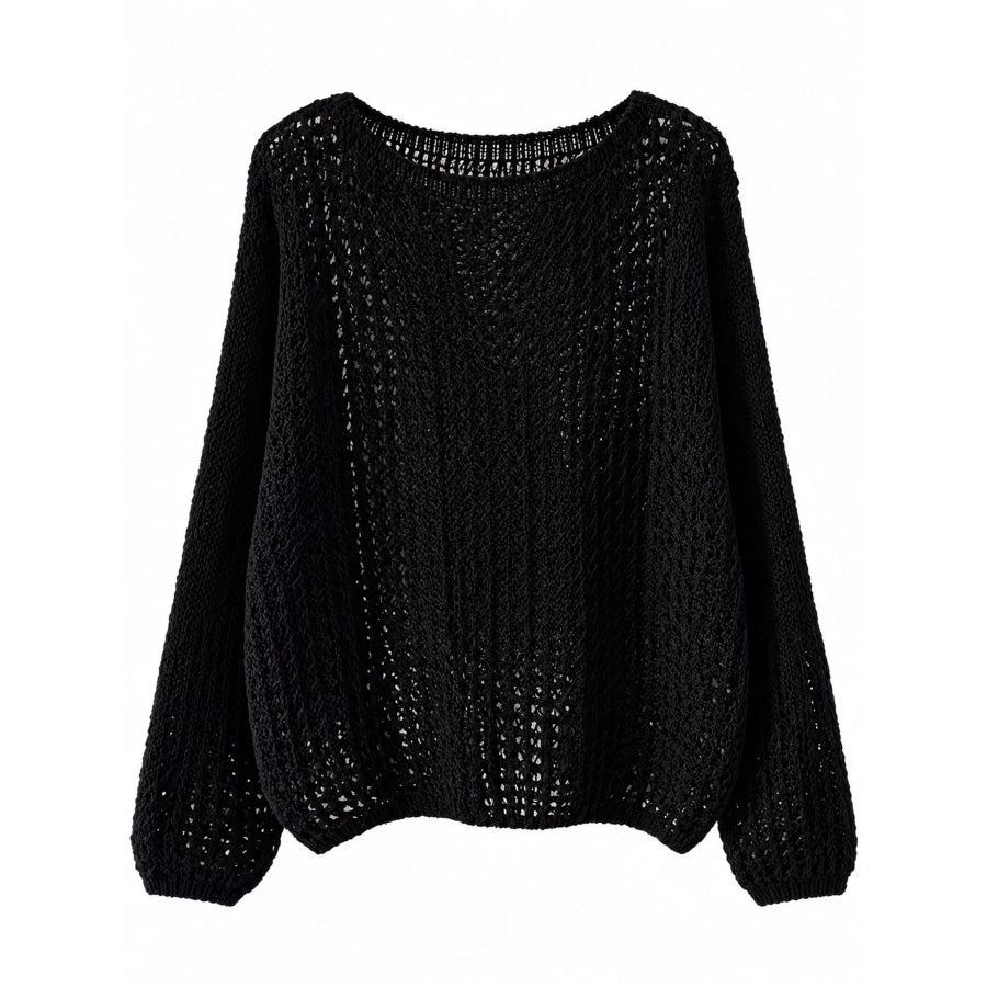 Hollow-Out Breathable Knit Cover Up Top Apparel and Accessories