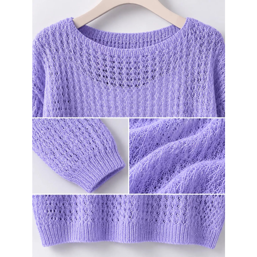 Hollow-Out Breathable Knit Cover Up Top Apparel and Accessories