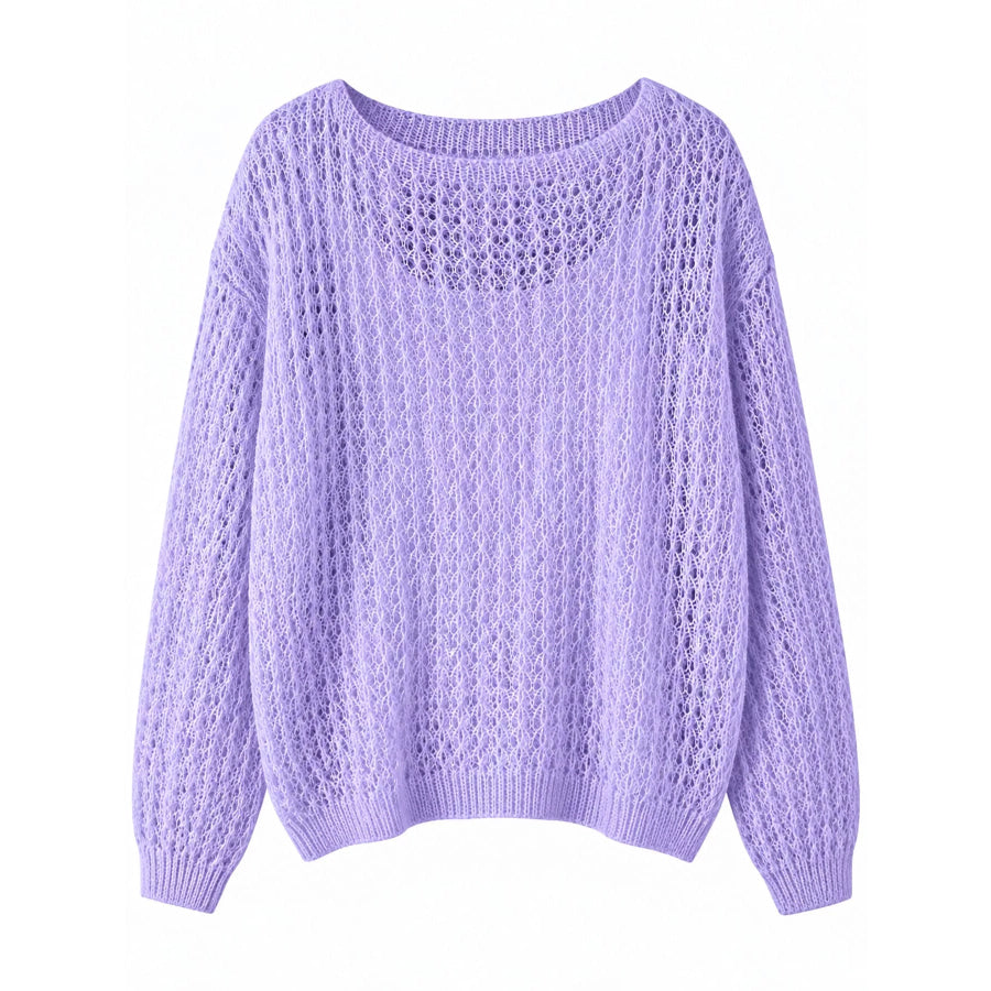 Hollow-Out Breathable Knit Cover Up Top Apparel and Accessories