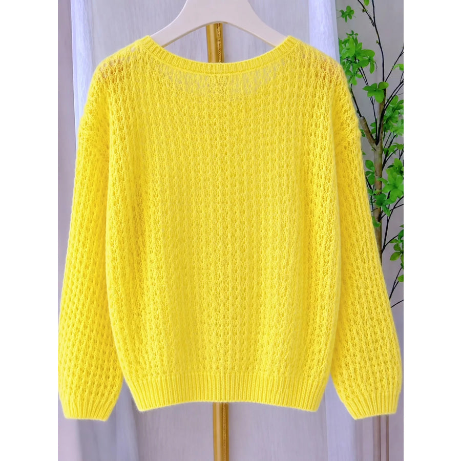 Hollow-Out Breathable Knit Cover Up Top Apparel and Accessories