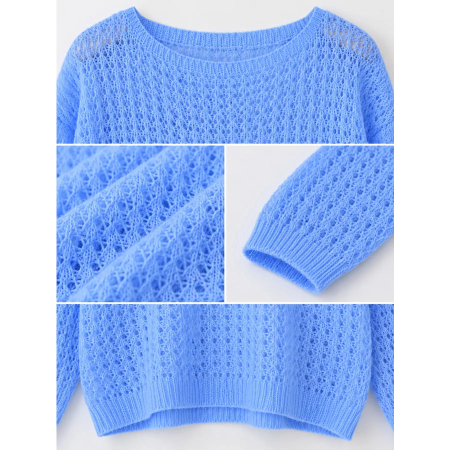 Hollow-Out Breathable Knit Cover Up Top Apparel and Accessories