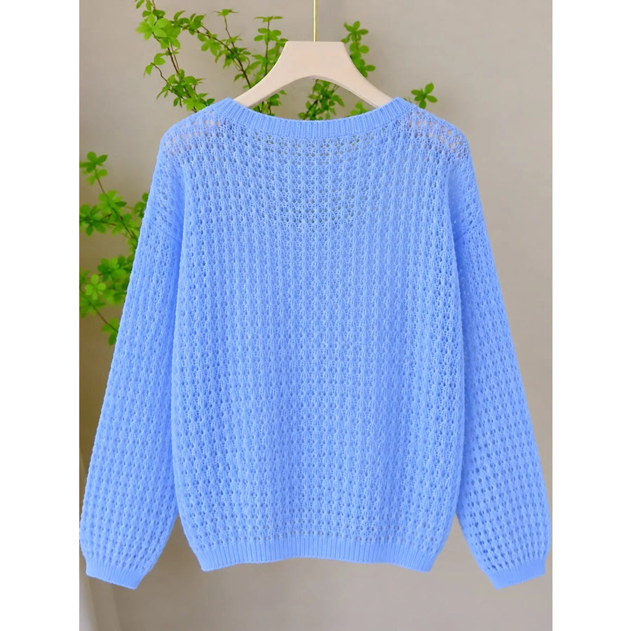 Hollow-Out Breathable Knit Cover Up Top Apparel and Accessories
