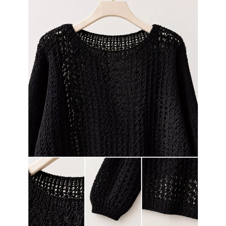 Hollow-Out Breathable Knit Cover Up Top Apparel and Accessories