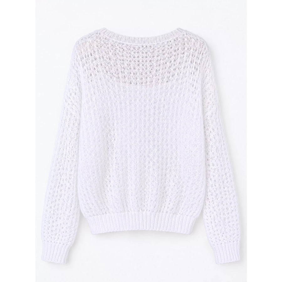 Hollow-Out Breathable Knit Cover Up Top Apparel and Accessories