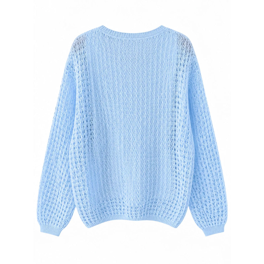 Hollow-Out Breathable Knit Cover Up Top Apparel and Accessories