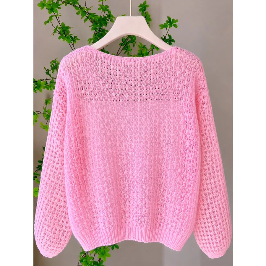 Hollow-Out Breathable Knit Cover Up Top Apparel and Accessories