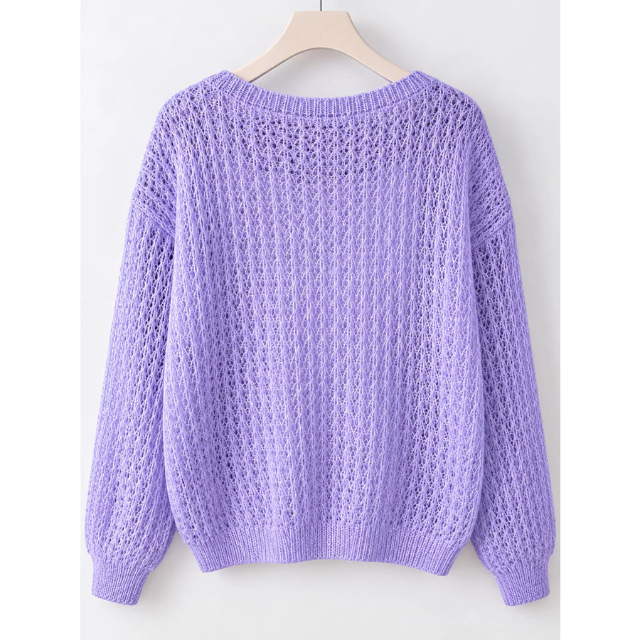 Hollow-Out Breathable Knit Cover Up Top Apparel and Accessories